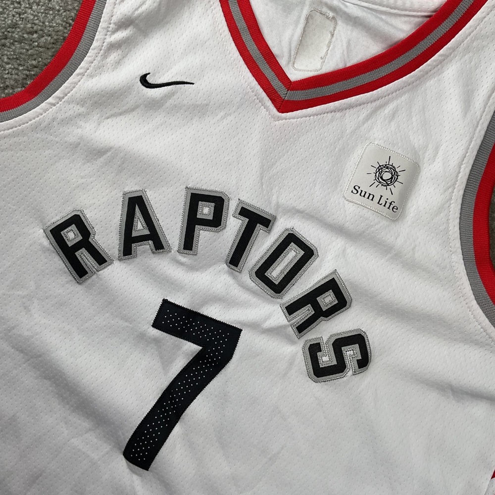 Nike Toronto Raptors Jersey Youth XL White Kyle Lowry 7 Swingman NBA Sun Life